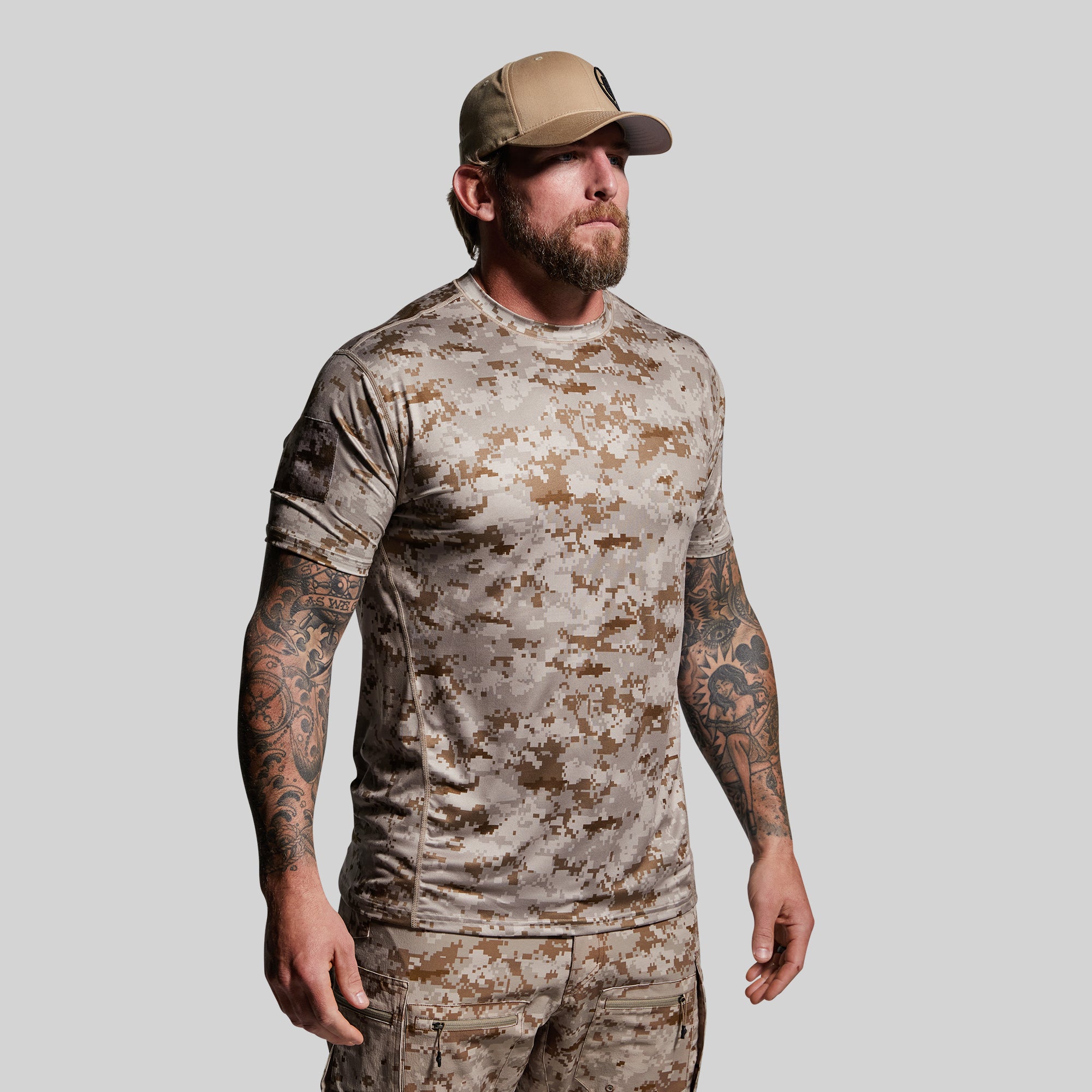 Breathable T-Shirt | Men's AOR1 Shirt with Velcro Patch – Born