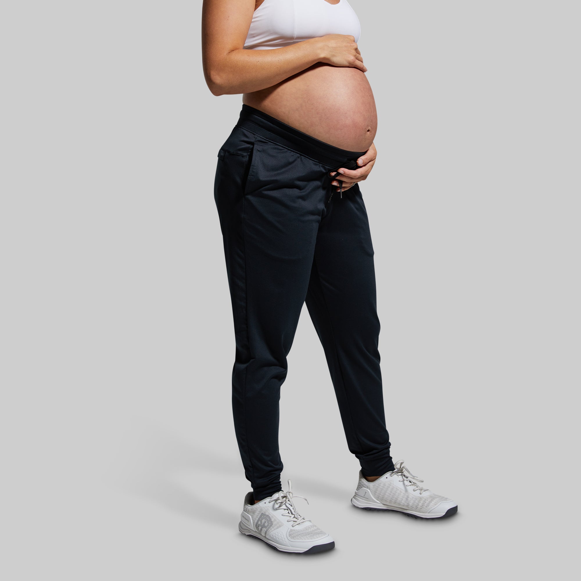 New Look Maternity overbump cuffed jogger in black