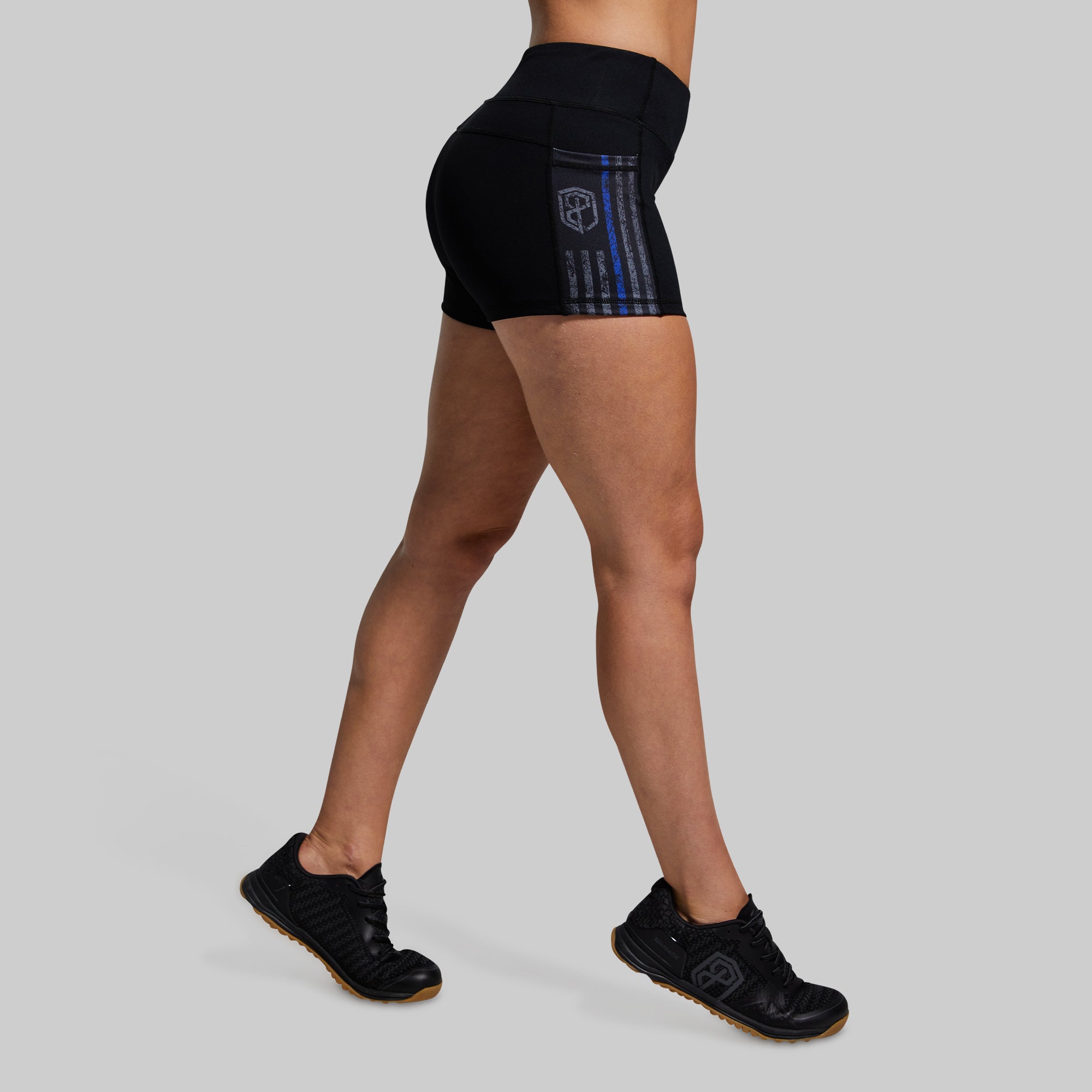 Born Primitive Double Take Booty Shorts – Athletic Shorts for Women – Form  Fitting Spandex Gym, Yoga, Running, Volleyball or Workout Shorts – Thin  Blue Line Police Edition, Extra Small at