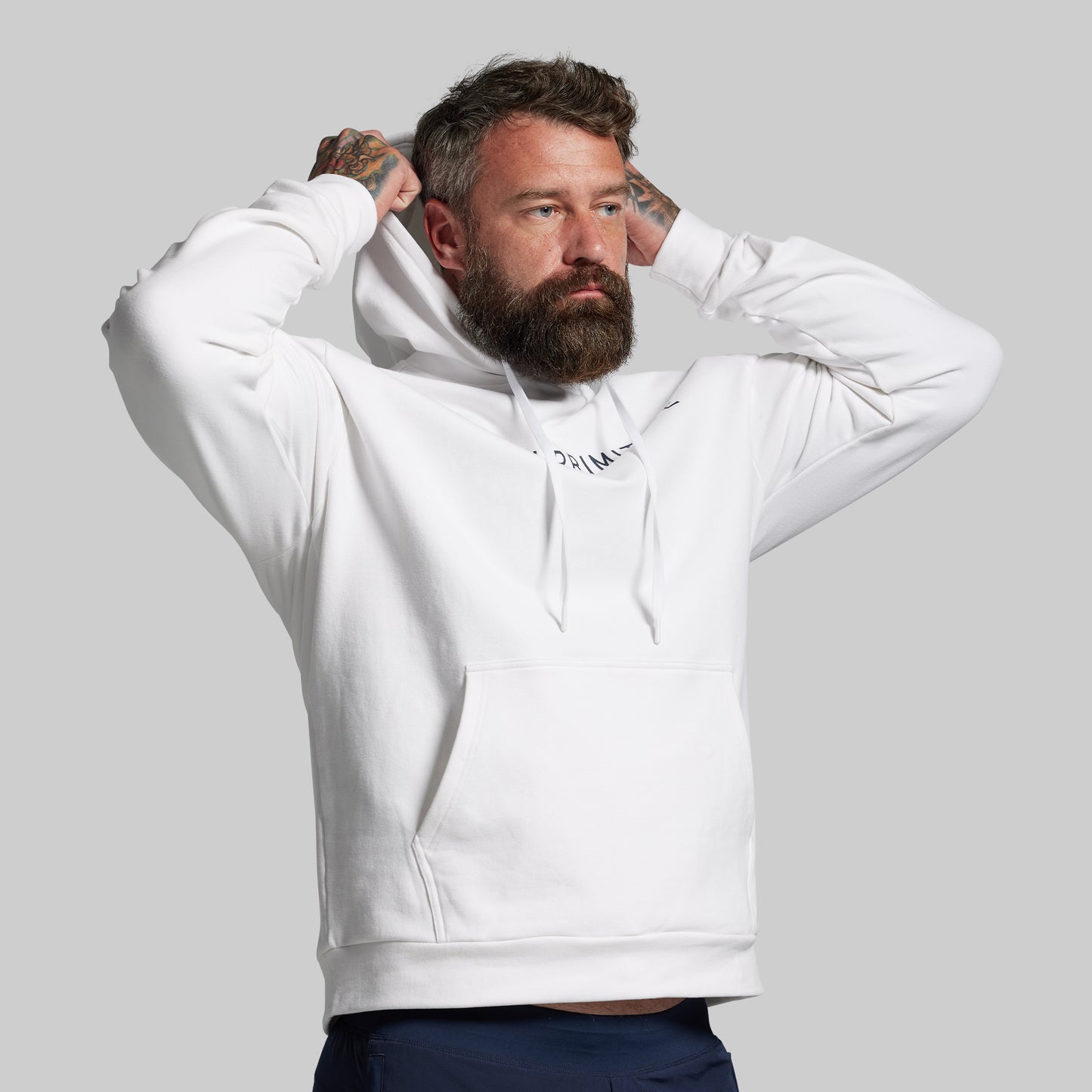 BP Classic Men's Unmatched Hoodie (White)