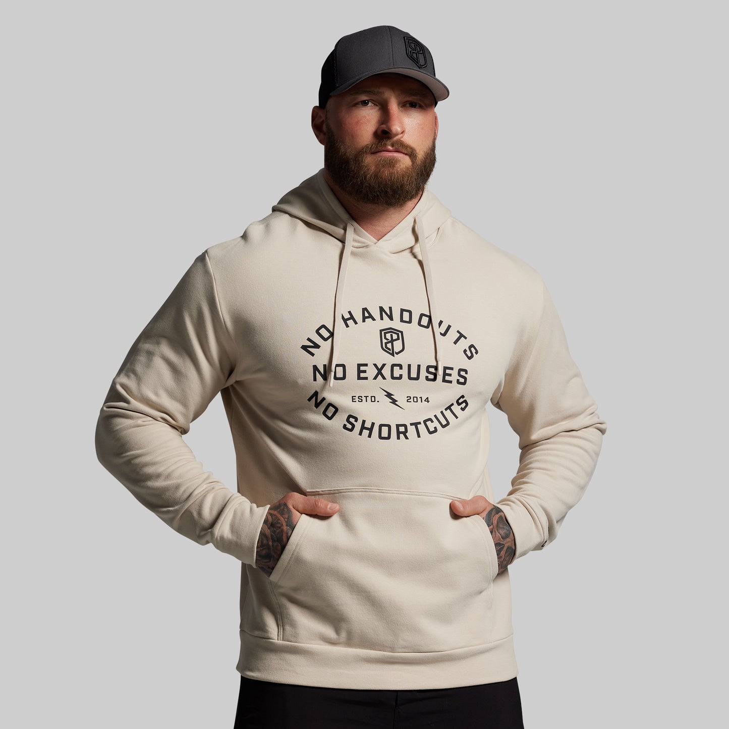 No Excuses Men's Unmatched Hoodie (Pumice)