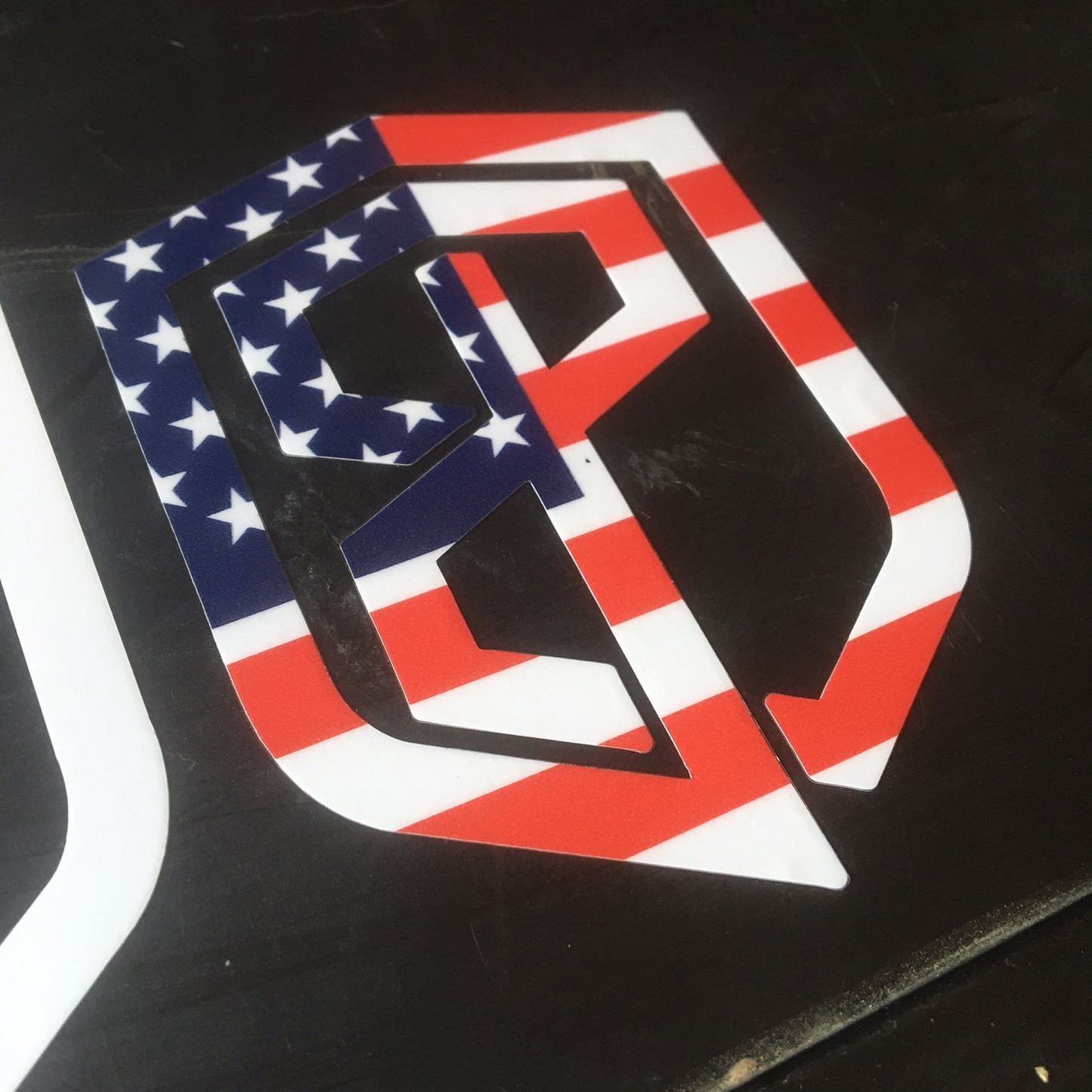 American flag design on a black background