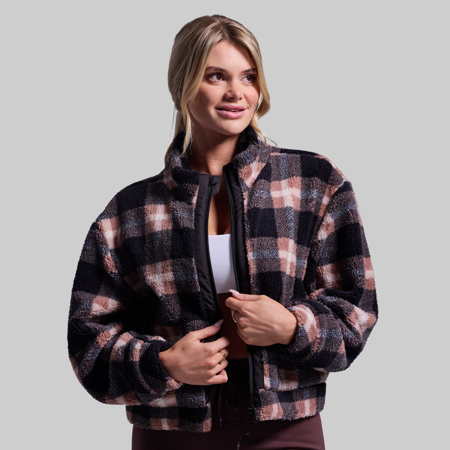 Women's Cropped Fleece Jacket (Kettle)