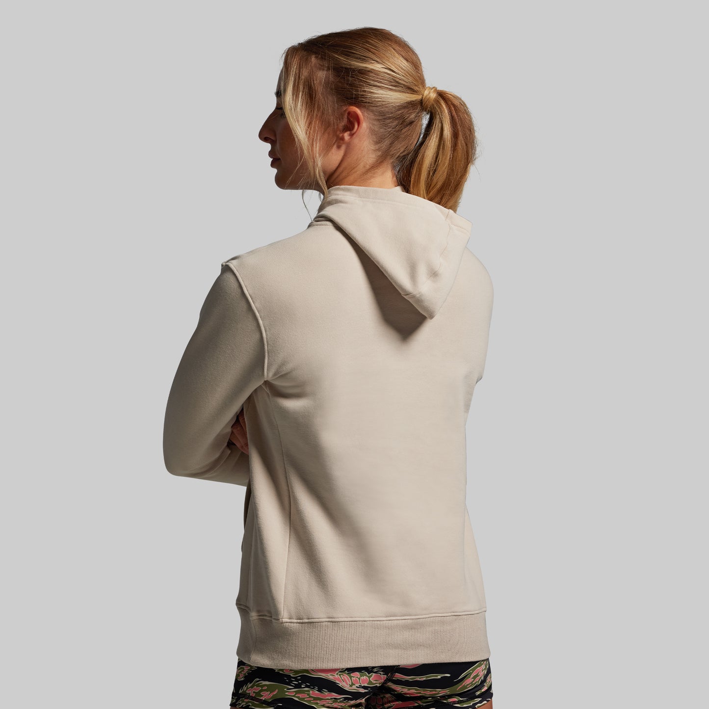 BP Flag Women's Unmatched Hoodie (Pumice/Pink Jungle Tiger)