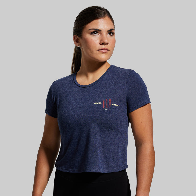 20th Anniversary 9/11 Crop Tee (Tunnel to Towers-Navy)
