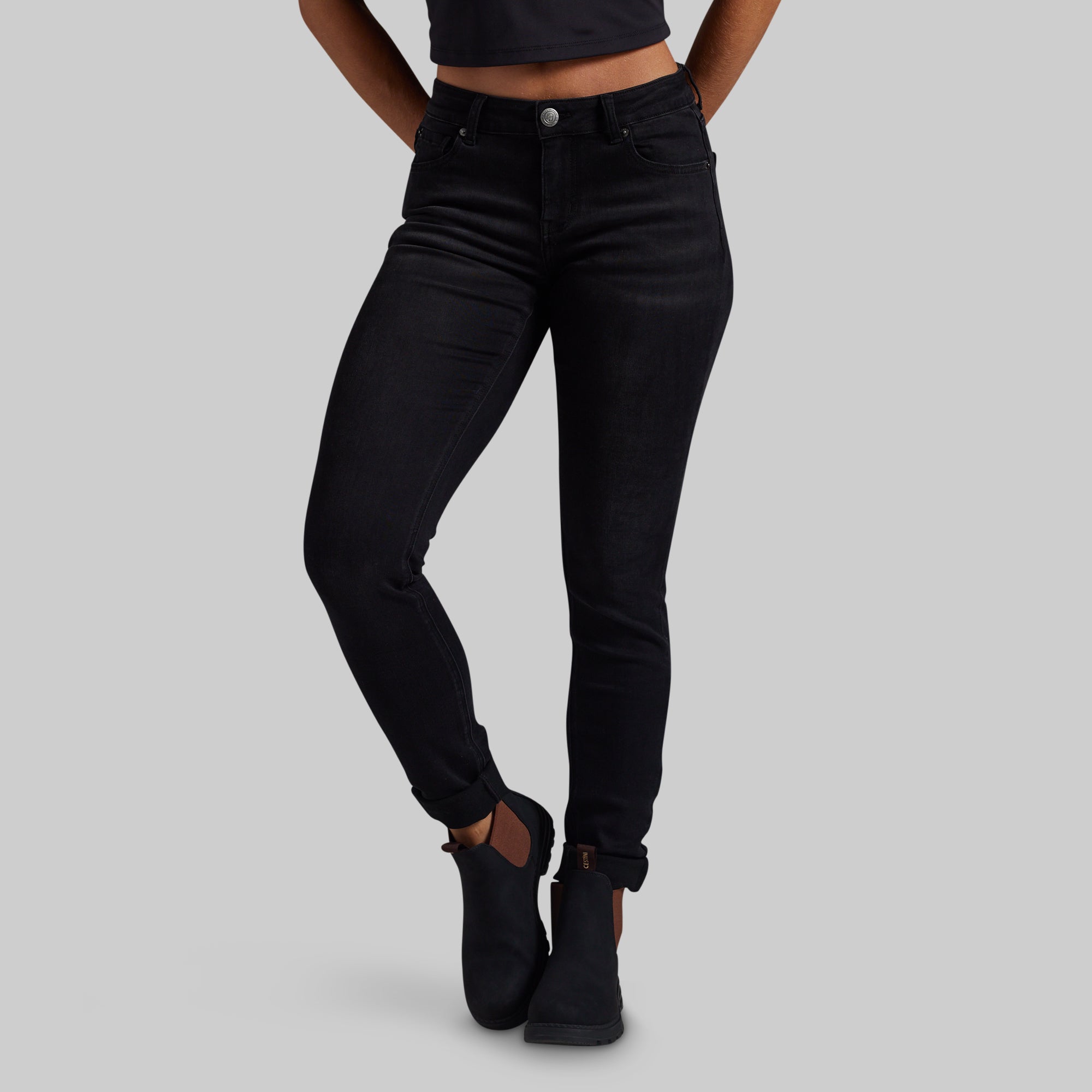 FLEX Stretchy High-Rise Skinny Jean (Black) – Born Primitive