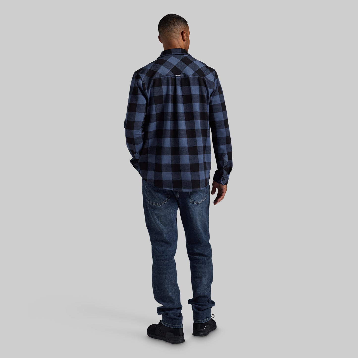 Woodsman Stretchy Flannel (Midnight Check)