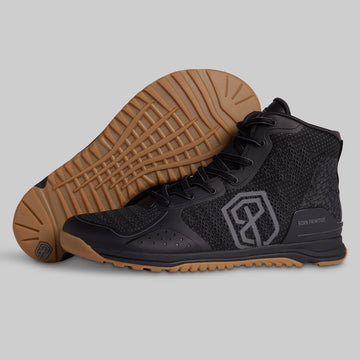 Men's Savage 1 High Top (Black/Gum): side and gum outsole views.