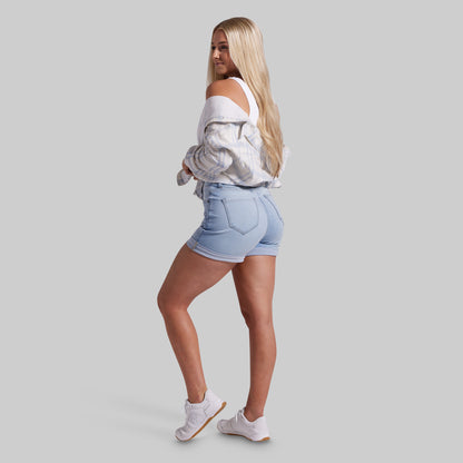 FLEX Stretchy Mom Jean Short (Light Fade Wash)
