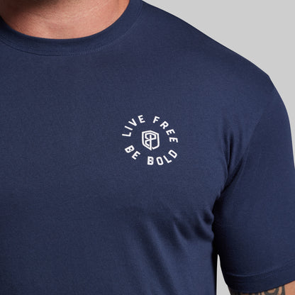 Live Free Be Bold Tee (Navy)