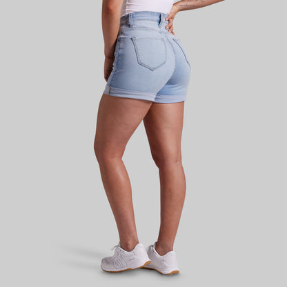 FLEX Stretchy Mom Jean Short (Light Fade Wash)