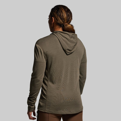 Women's Ridgeline Merino Half Zip Hoodie 165 (OD Green)