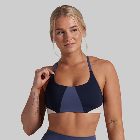 Serenity Colorblock Sports Bra (BP Navy/Crown Blue)