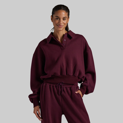 Cozy Fleece Polo Sweatshirt (Bewitched)