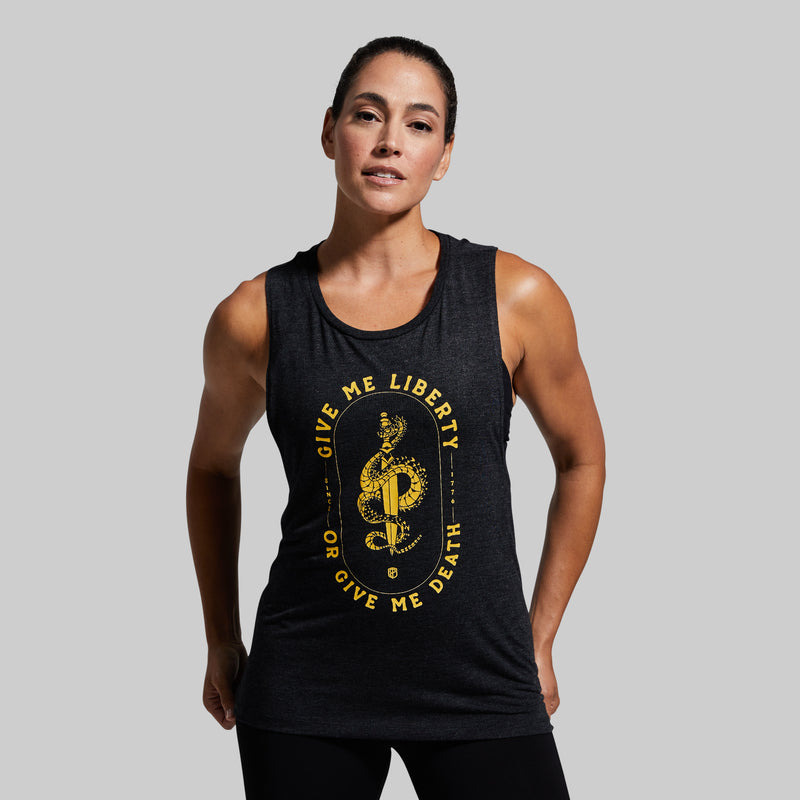 Give Me Liberty Flowy Muscle Tank (Heather Black)