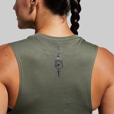Give Me Liberty Flowy Muscle Tank (Military Green)