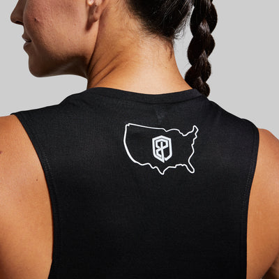 Home of the Brave Flowy Muscle Tank (Black)