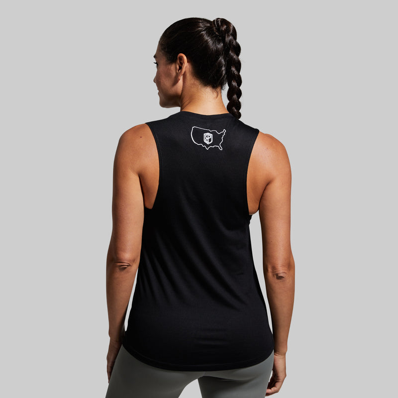 Home of the Brave Flowy Muscle Tank (Black)