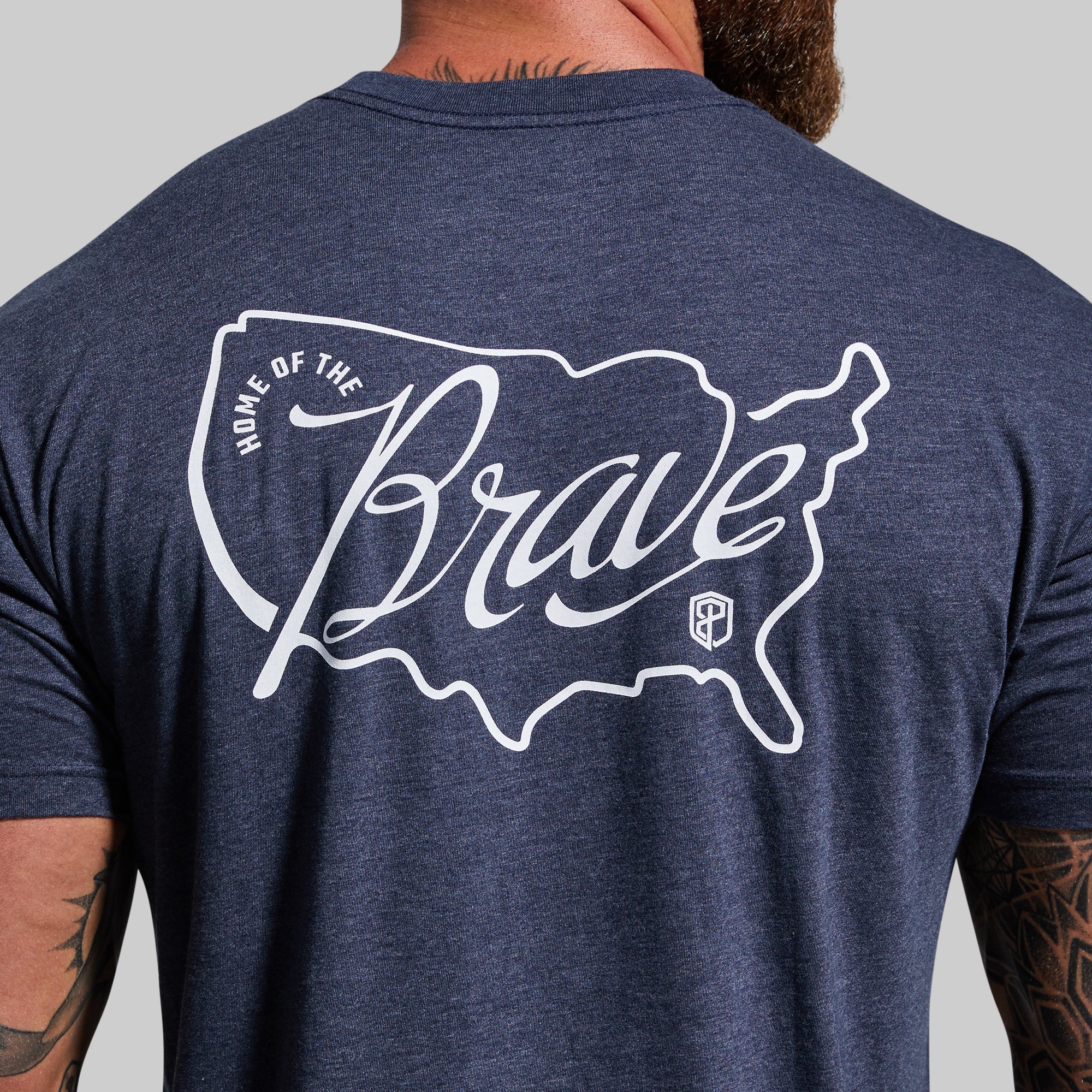 Home of the Brave Tee (Heather Navy) – Born Primitive