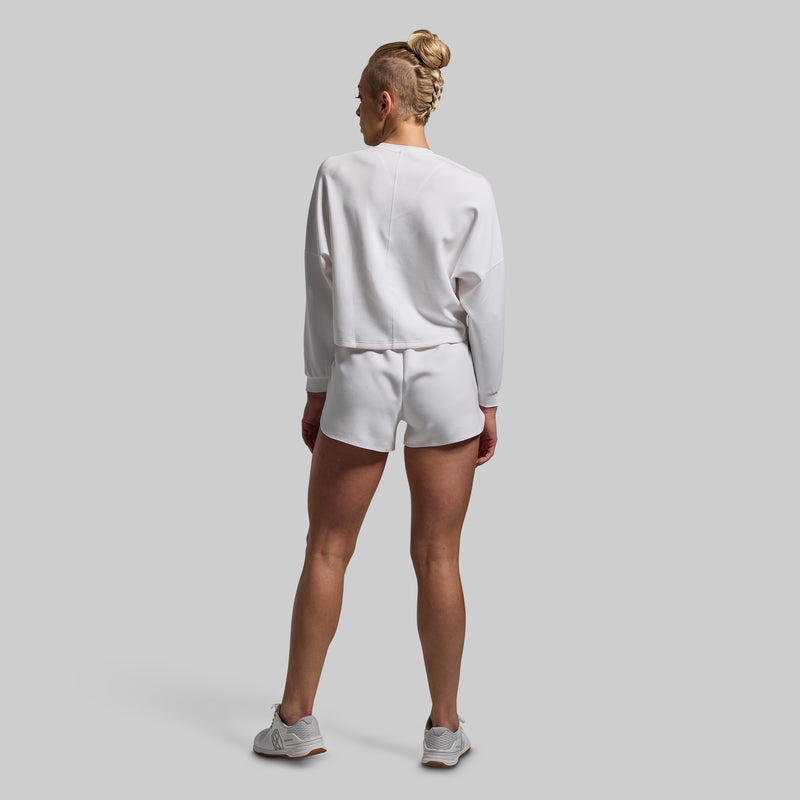Lounge Lux Cropped Pullover (White)