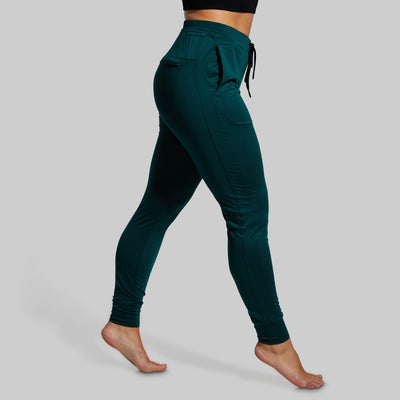 Women's Green Sweatpants  Joggers with Zip Pockets – Born Primitive