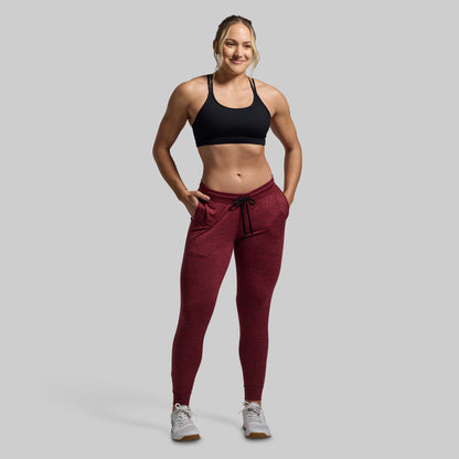 Women's Rest Day Low Rise Athleisure Jogger (Maroon)