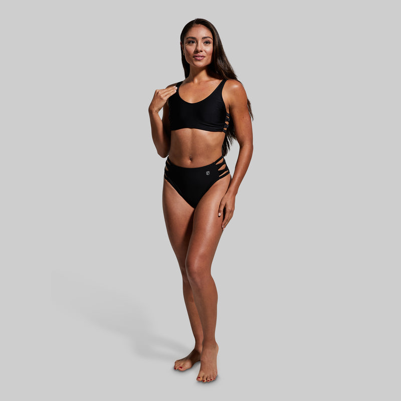 Black High-Waisted Bathing Suit Bottoms