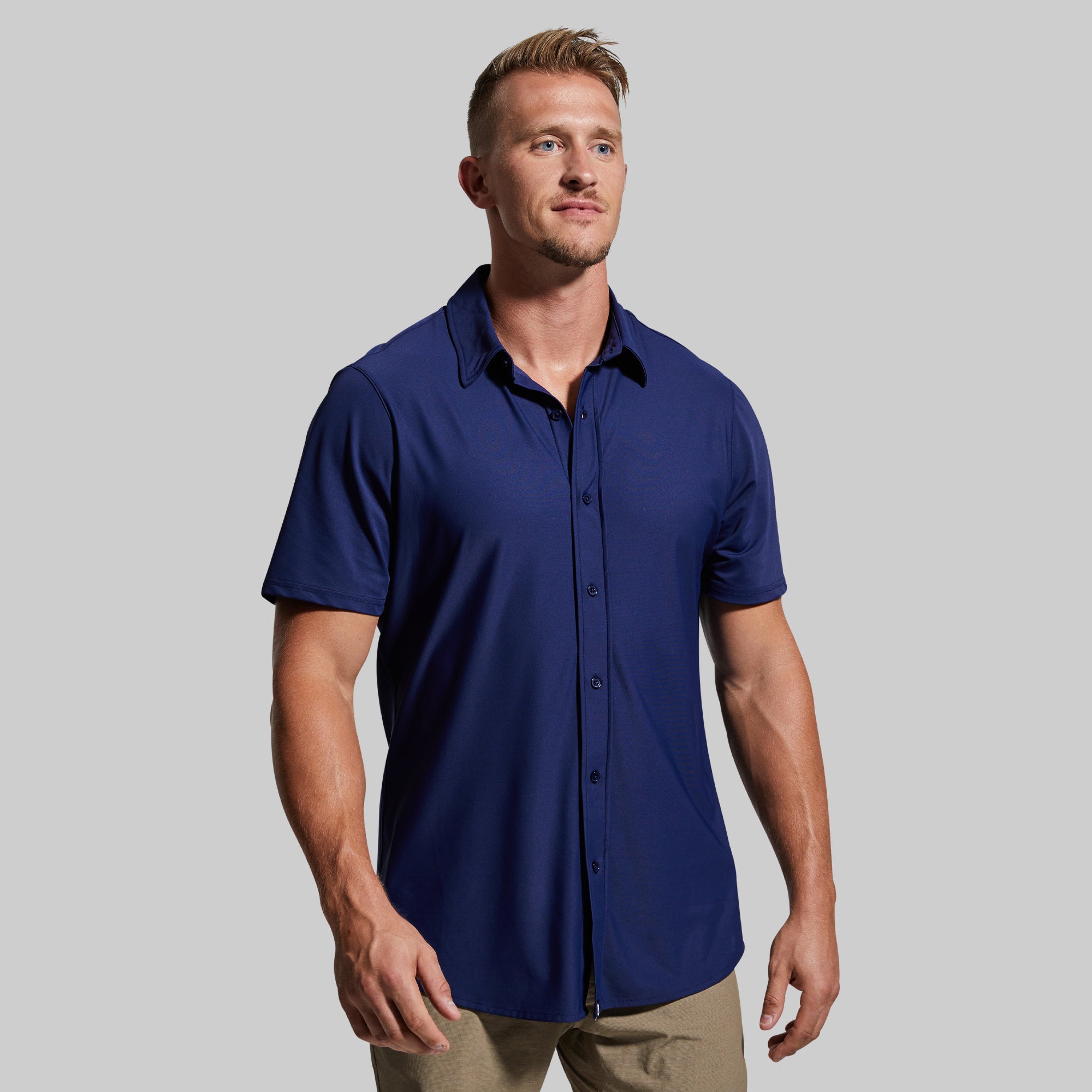 Commuter Shirt | Men's Short Sleeve Button Up | Men's Stretchy Short ...