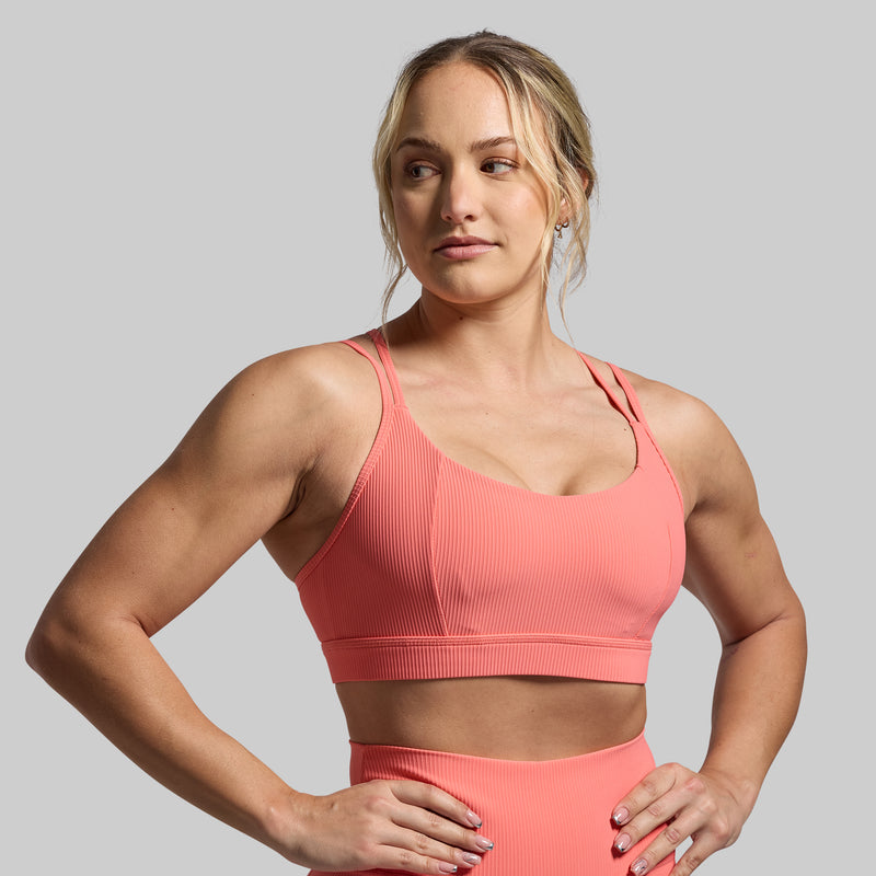 Lotus Sports Bra (Hot Peach)