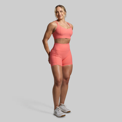 Lotus Sports Bra (Hot Peach)