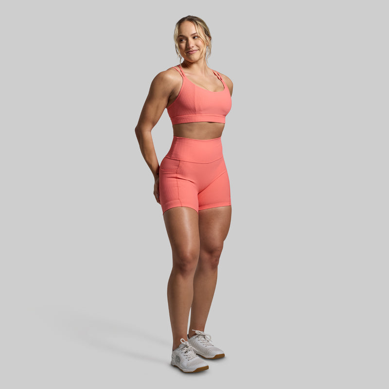 Lotus Sports Bra (Hot Peach)