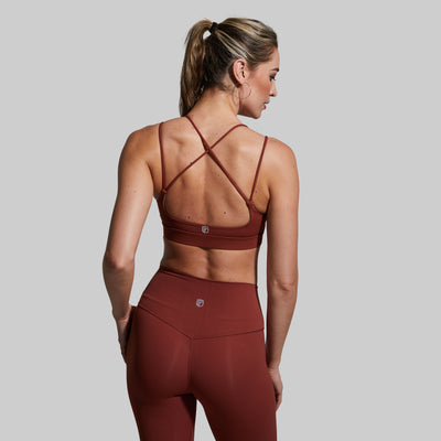 Exhale Sports Bra (Brick Red)