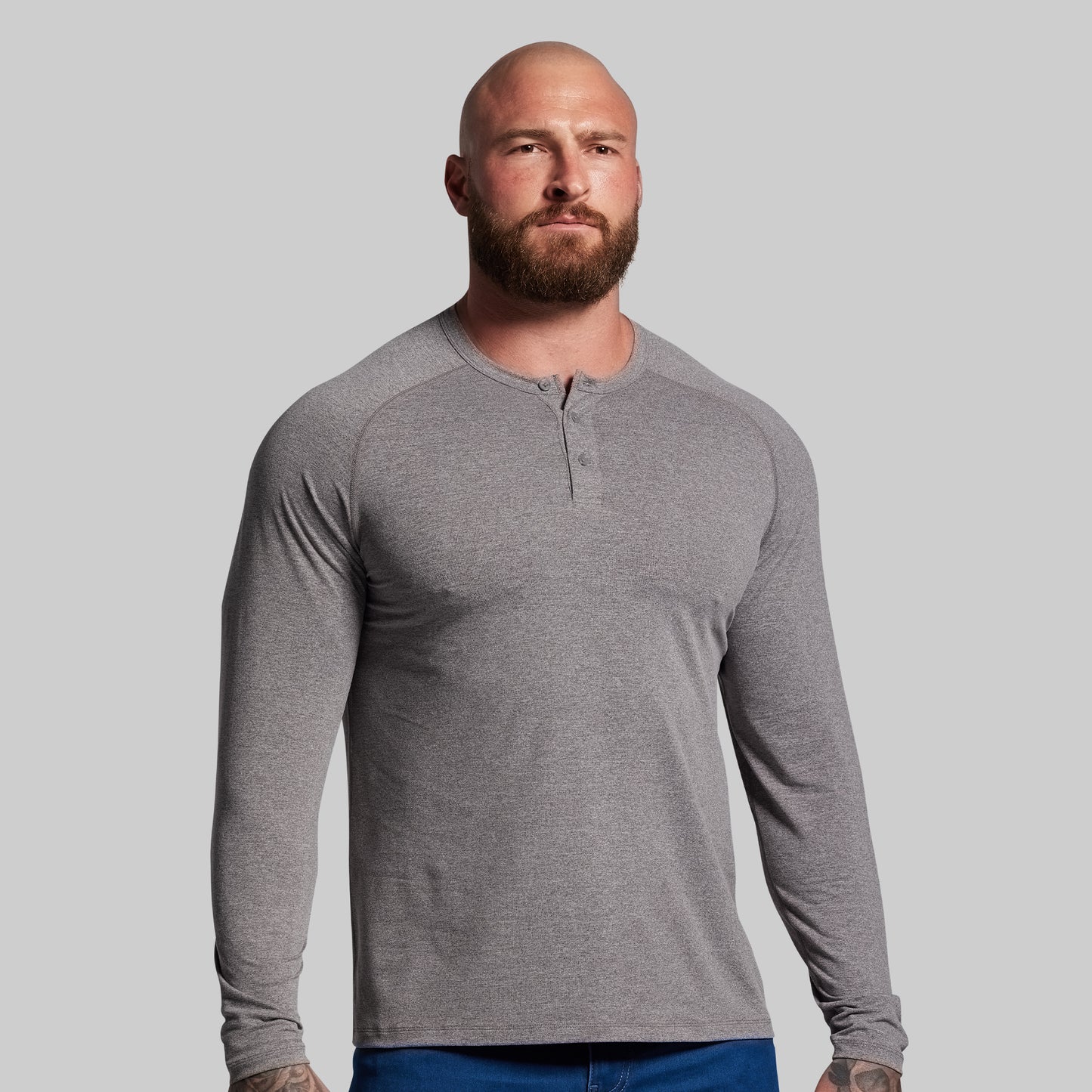 BP Premium Basic Henley (Heather Grey)