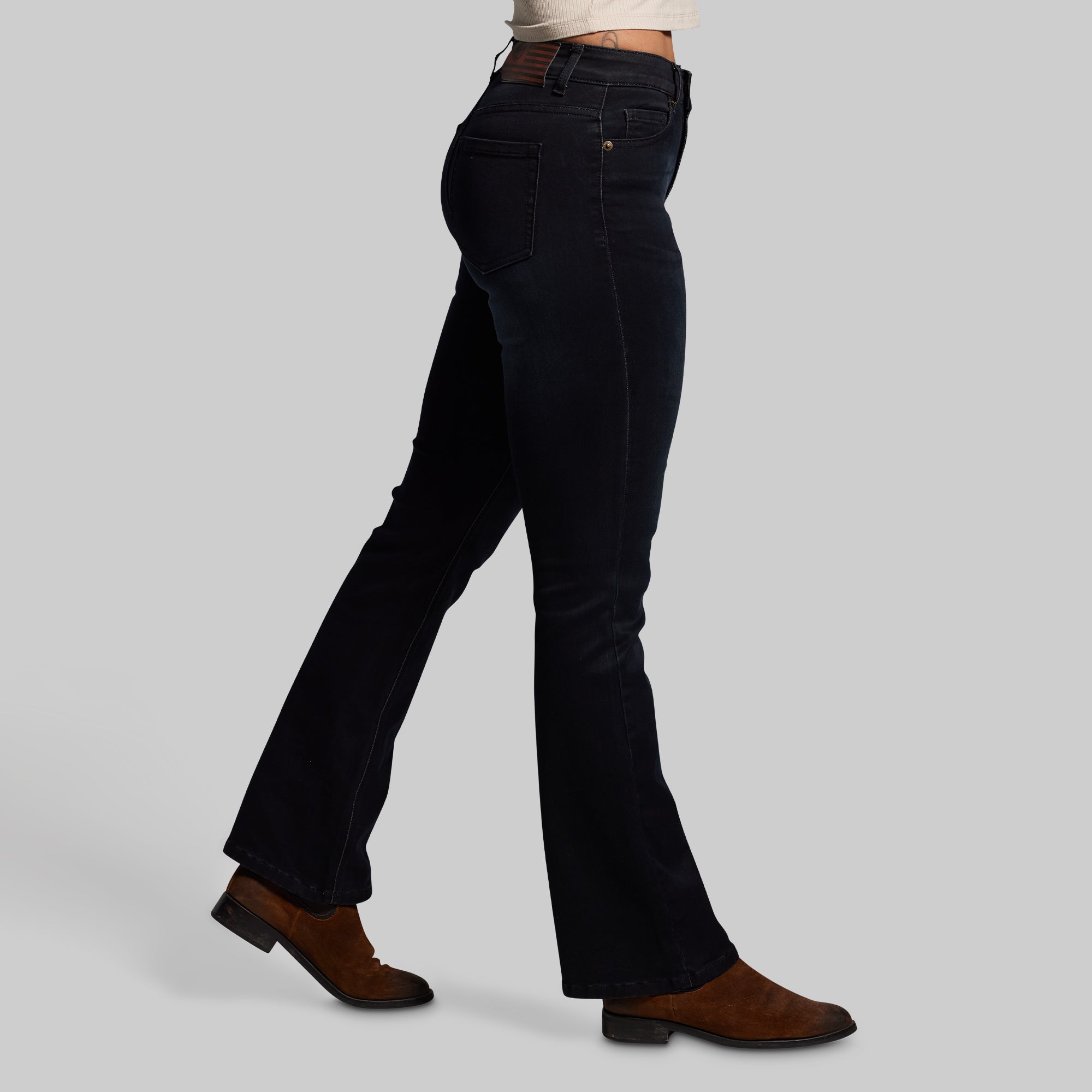 FLEX Stretchy Mid-Rise Boot Cut Jean (Black) – Born Primitive