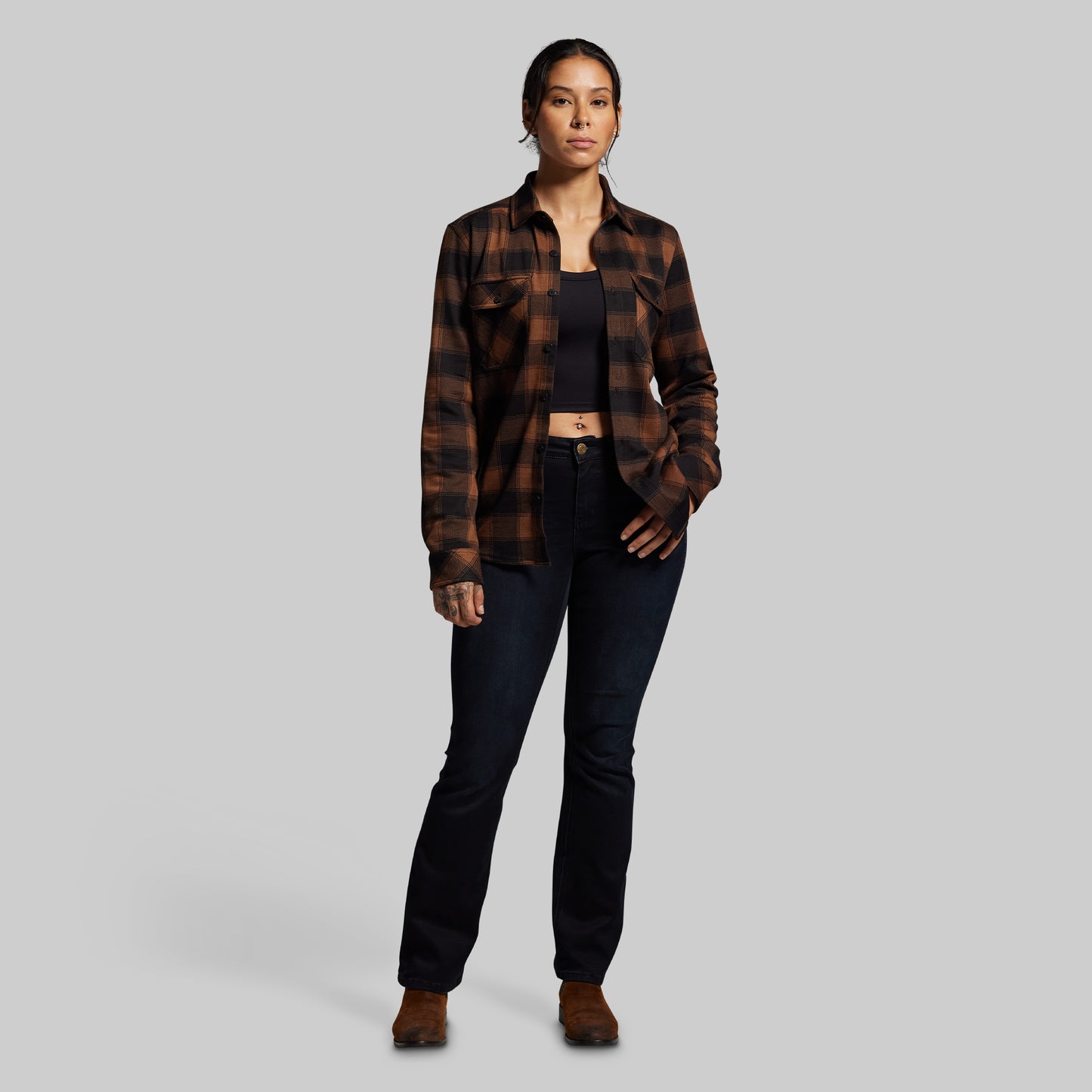 Woodsman Stretchy Flannel (Coyote Brown/Black)