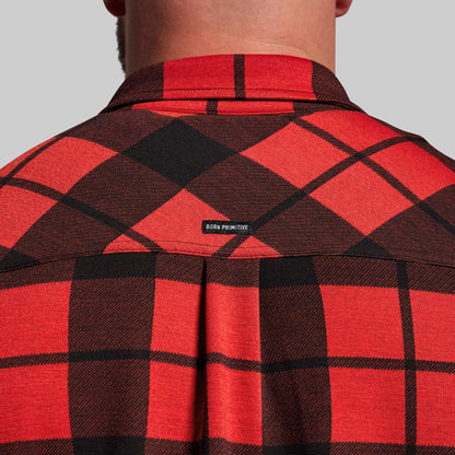 Woodsman Stretchy Flannel (Deep Red/Black)