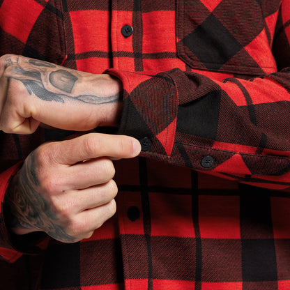 Woodsman Stretchy Flannel (Deep Red/Black)