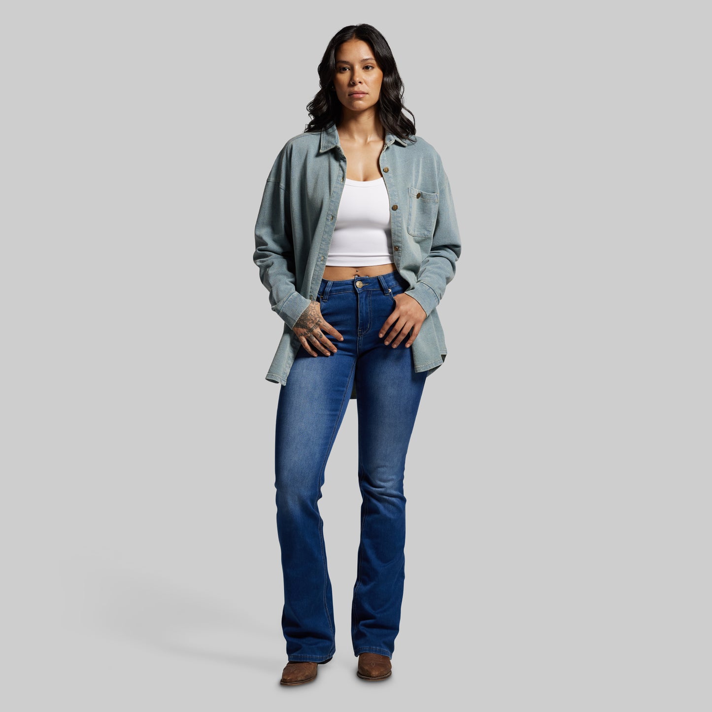 Women's Oversized Stretch Denim (Vintage Wash)