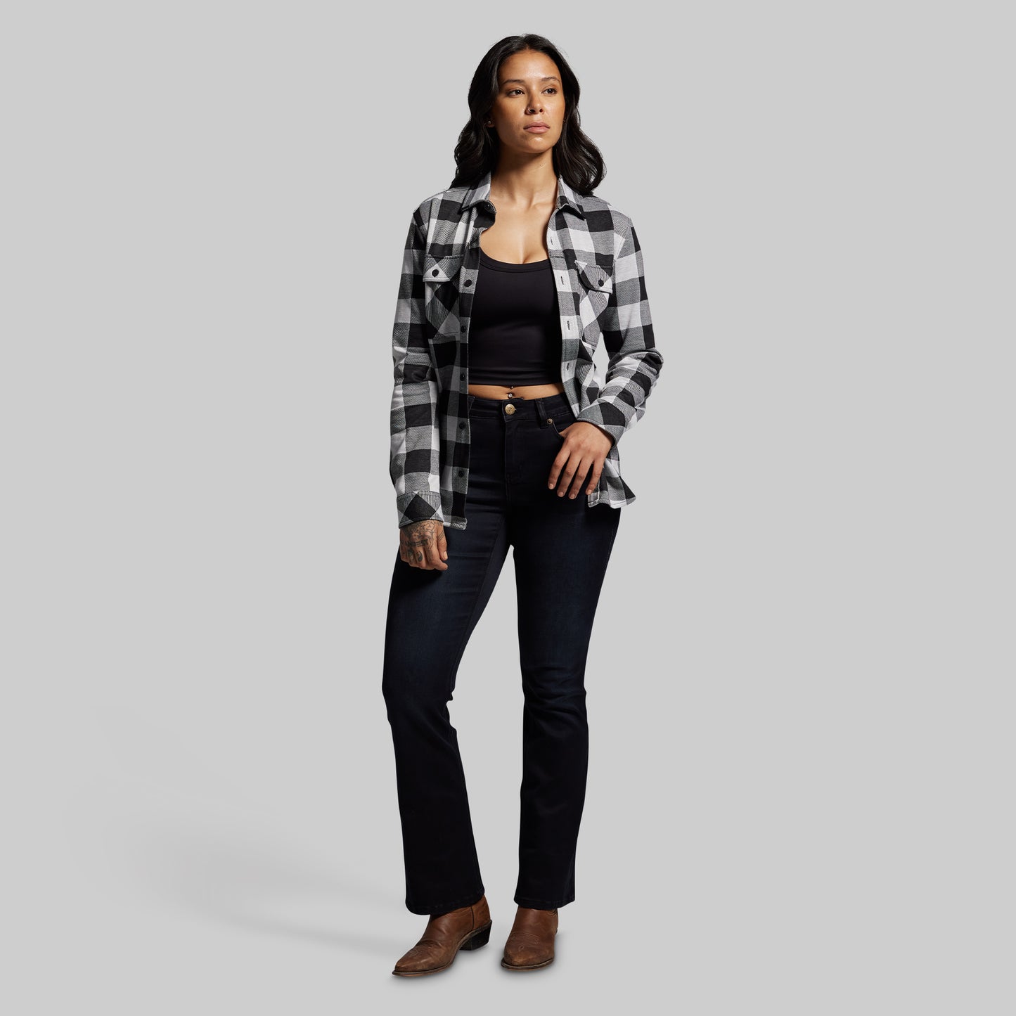 Woodsman Stretchy Flannel (White/Black)