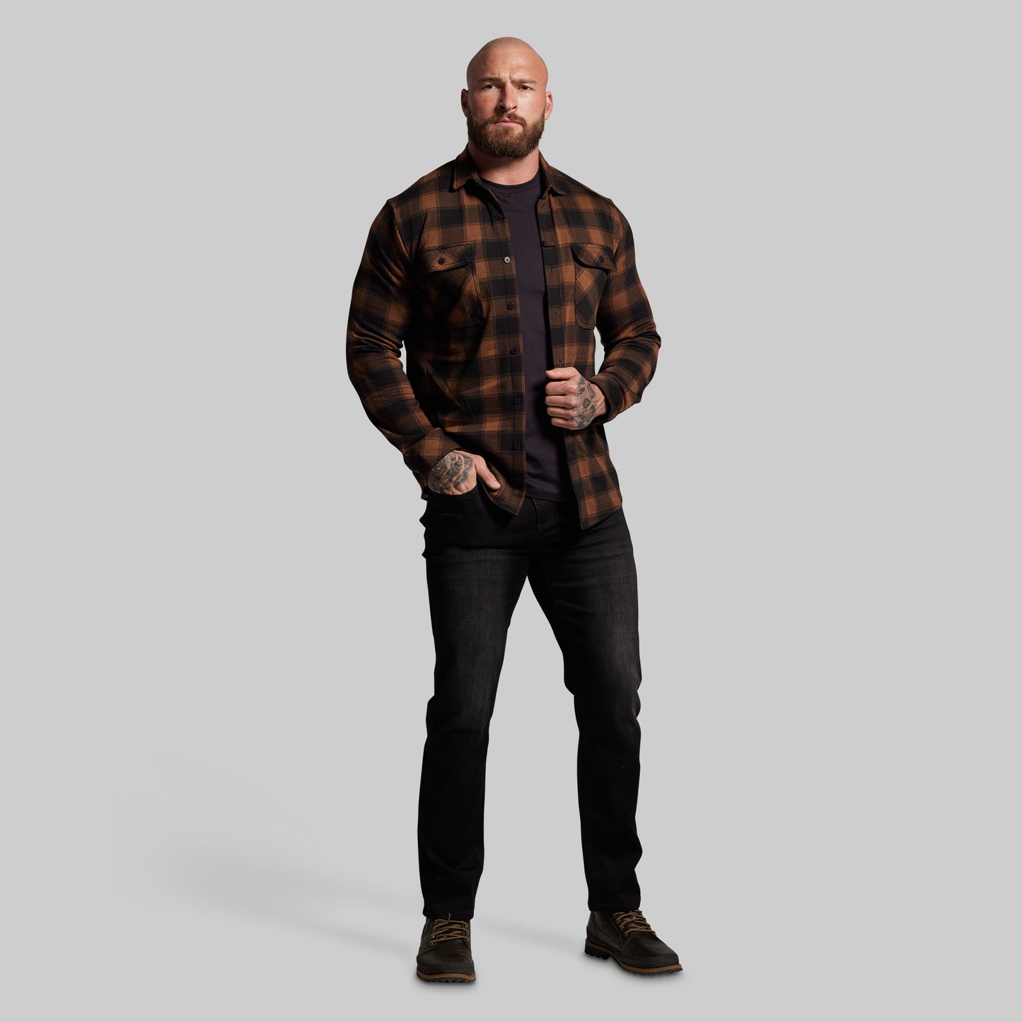 Woodsman Stretchy Flannel (Coyote Brown/Black)