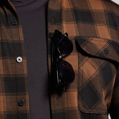 Woodsman Stretchy Flannel (Coyote Brown/Black)
