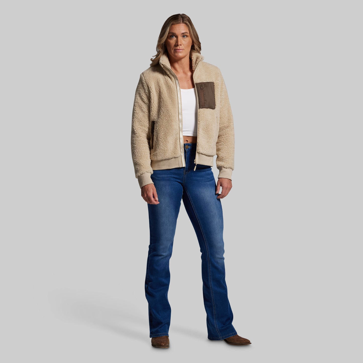 Women's All Season Sherpa Full Zip (Oatmeal)