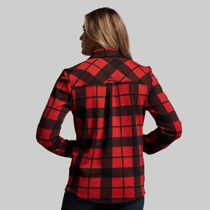 Woodsman Stretchy Flannel (Deep Red/Black)