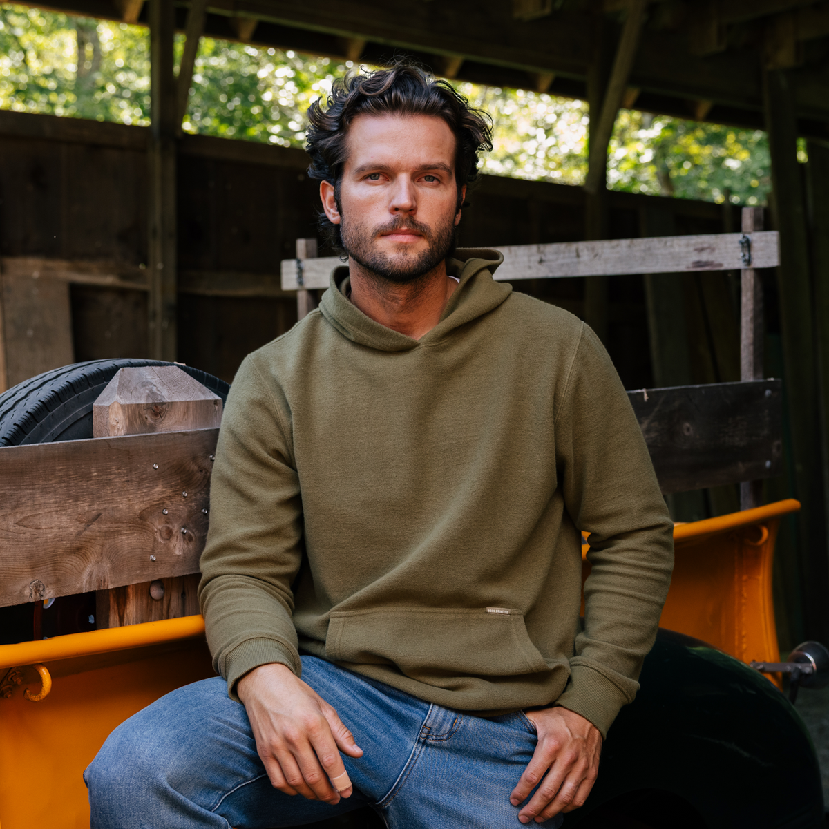 Men's Reverse Fleece Hoodie (Burnt Olive)