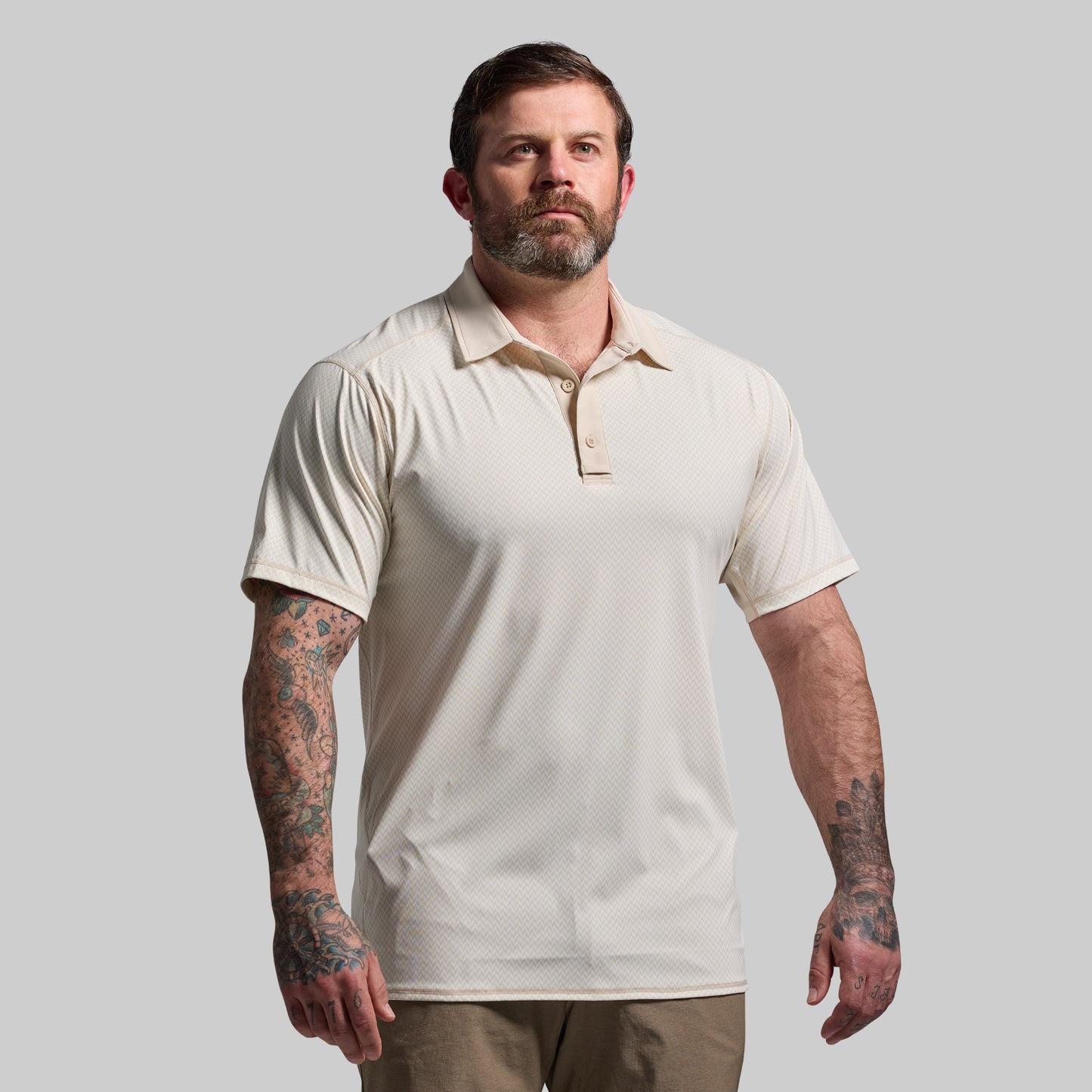 Men's Tek Polo (Oatmeal Check)
