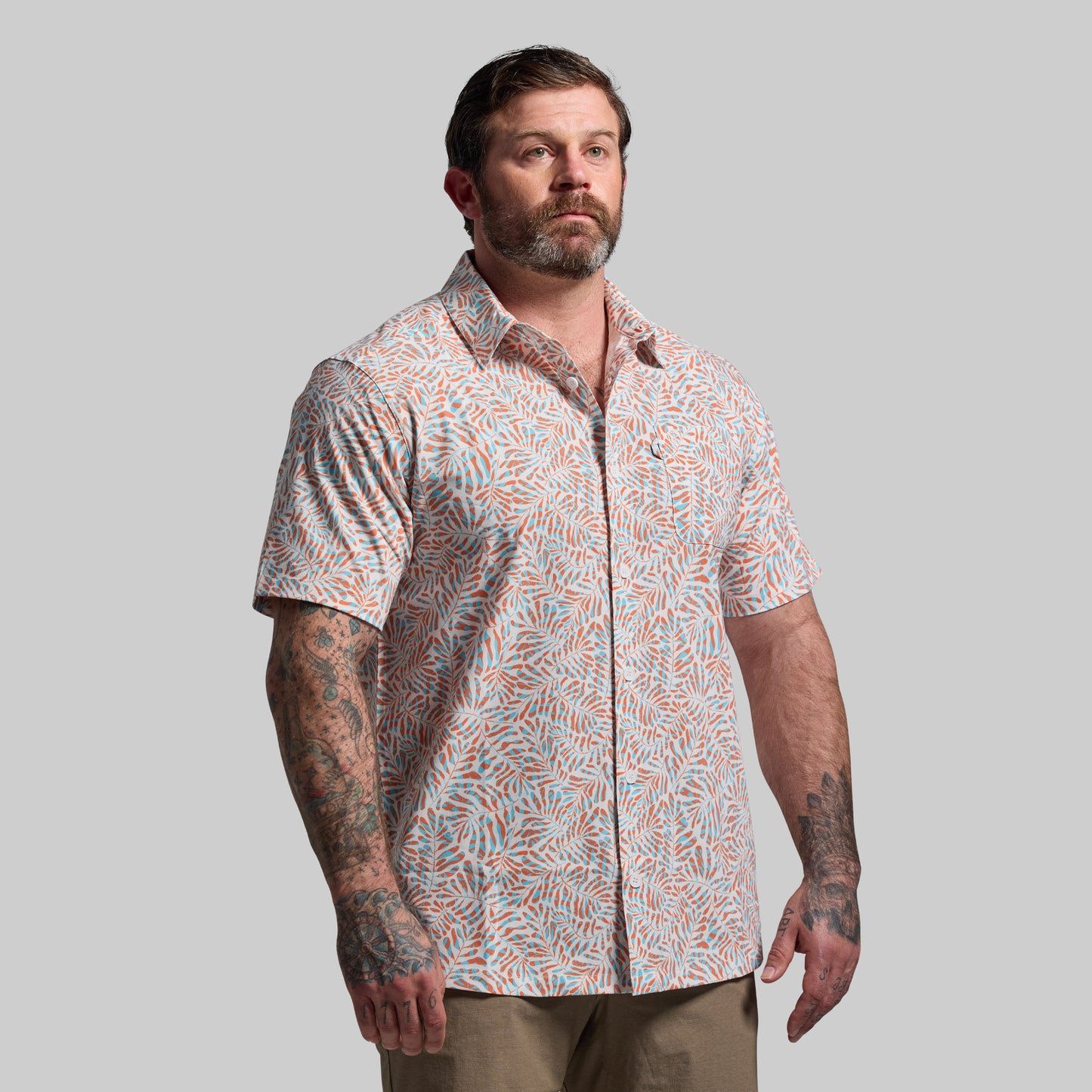 Voyager Button Up 2.0 (Vintage Palm)