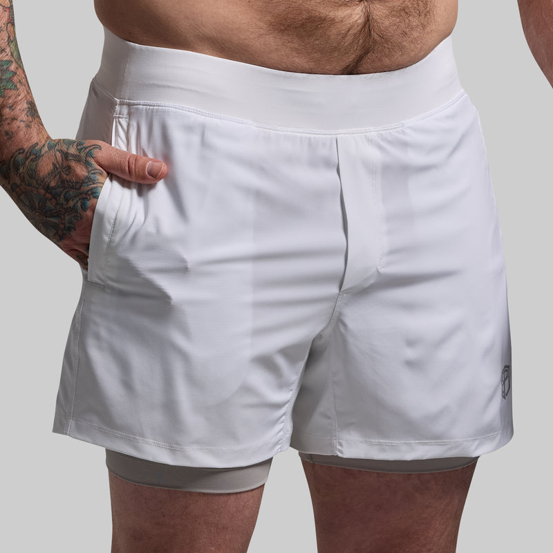 Versatile Short w/ Compression 5" (White)