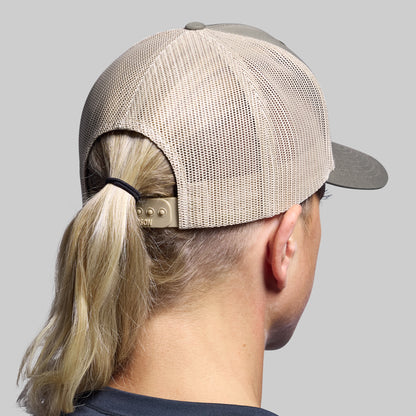 Tactical Light Leather Patch Trucker Hat (OD Green)