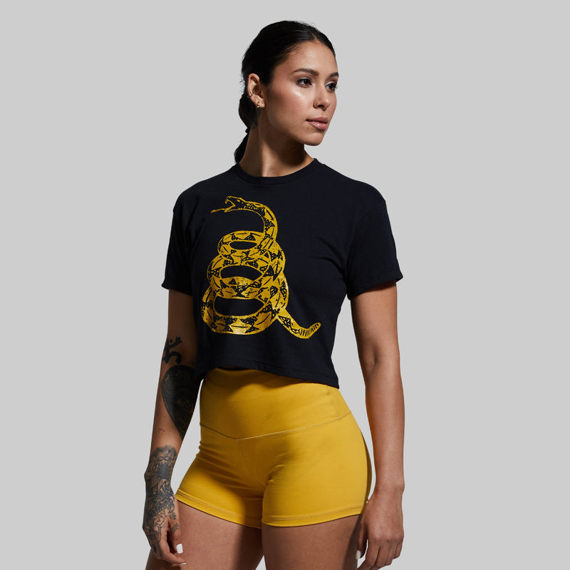 Gadsden Flag Crop Tee (Black)