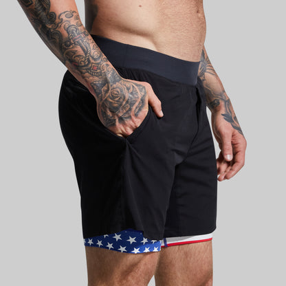 Versatile Short w/ Compression 7" (Black Liberty)